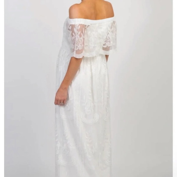 Pinkblush Lace Off Shoulder Maternity Maxi - Picture 5 of 8